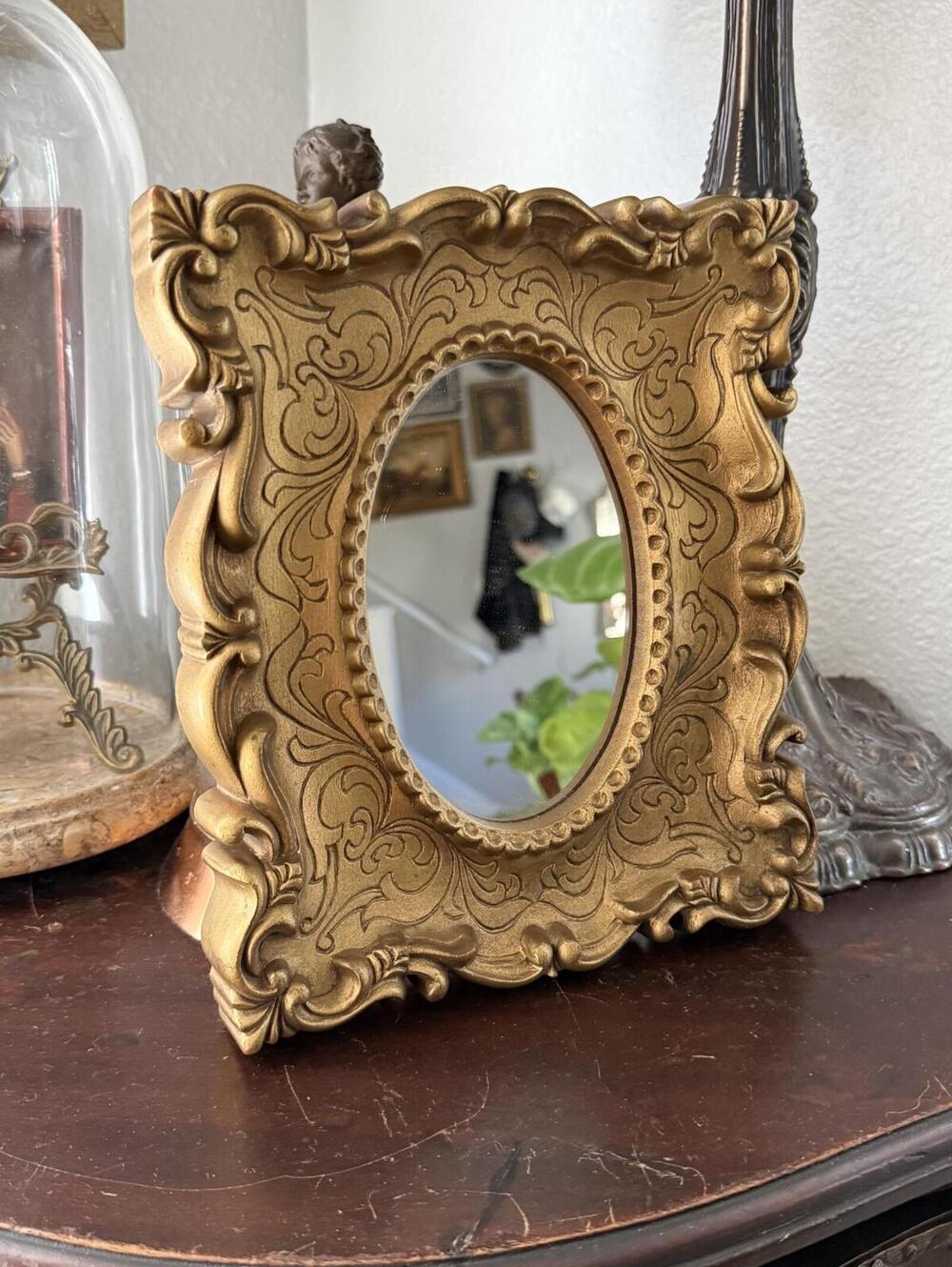 Vintage Gold tone Plastic MCM Ornate Mirror